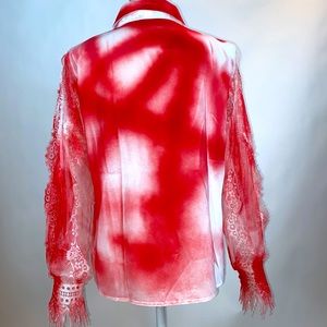 Anarchy saloon pearl button down blouse & tie